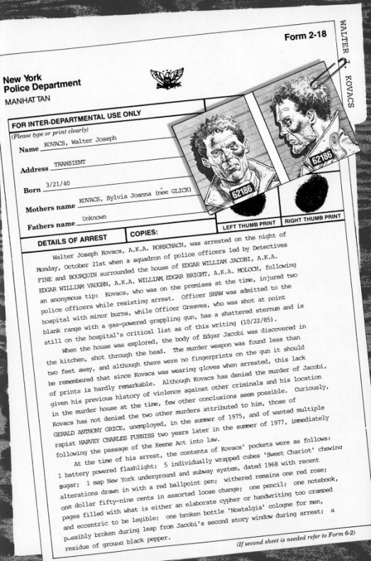 Gary Frank celebra el ‘Doomsday Clock’ #1 con Rorscharch en comisaría 2 DC Comics, Doomsday Clock, Gary Frank, Geoff Johns, Rorscharch