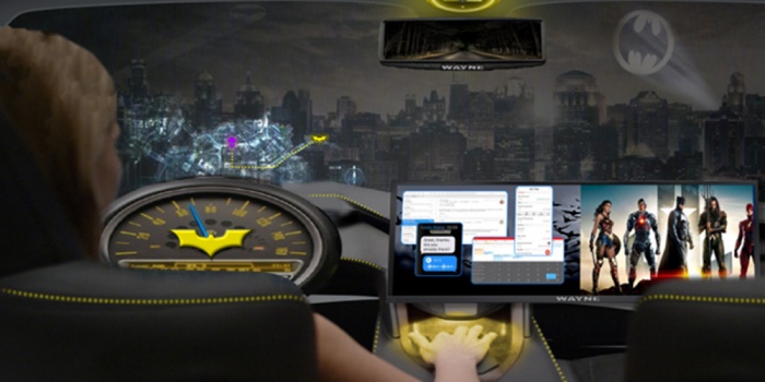 Coche autónomo batmóvil Gotham realidad virtual