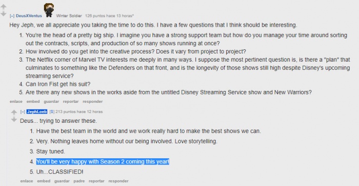 Jeph Loeb anuncia cuándo se estrenará la segunda temporada de 'Iron Fist' 2 jeph loeb reddit