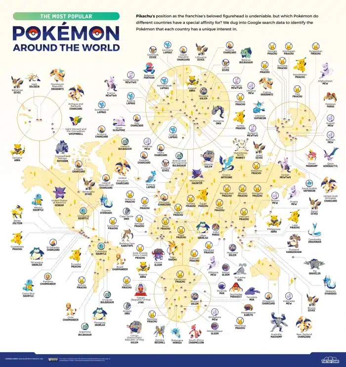 Mapa Pokémon-favorito-de-cada-país