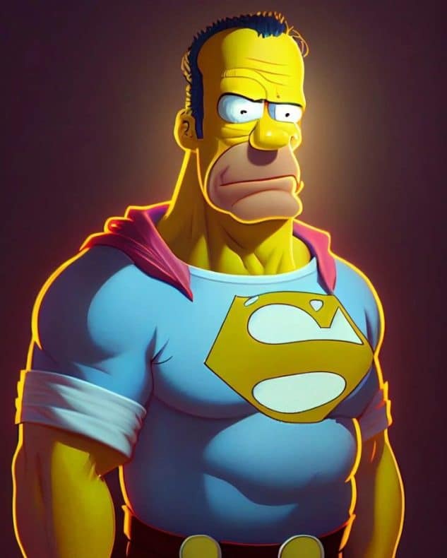 DC Comics - Universo DC - Los Simpson - IA Midjourney