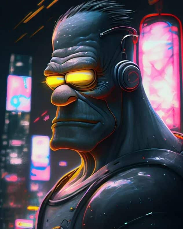 Los Simpson: Midjourney le da un toque ciberpunk a 10 de sus personajes