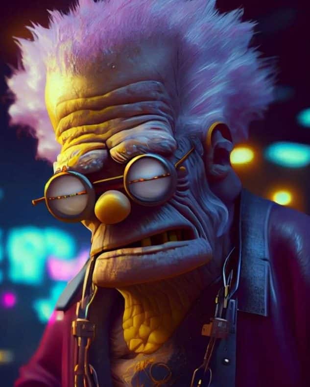 Los Simpson: Midjourney le da un toque ciberpunk a 10 de sus personajes
