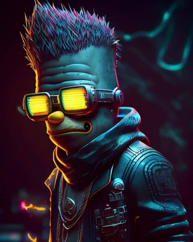 Los Simpson: Midjourney le da un toque ciberpunk a 10 de sus personajes