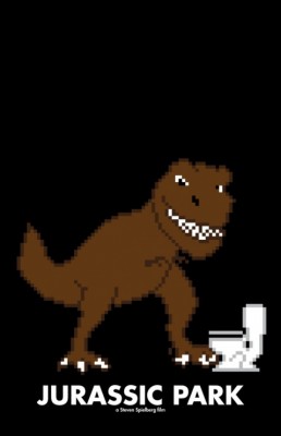 jurassic-park-8-bits Pósters de películas en 8 Bits