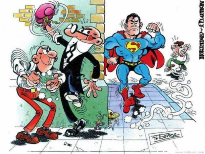 mortadelo-y-filemon-pegan-a-Superman