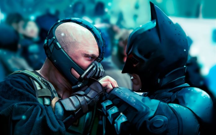 The Dark Knight Rises Batman y Bane luchando The Dark Knight Rises