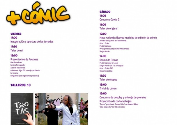 Programa +Cómic "+Cómic", Primeras Jornadas de Cómic de La Rioja