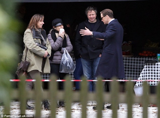 Colin Firth y Sir Michael Caine rodando "The Secret Service" 3 Colin Firth