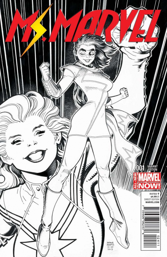 Preview de Ms. Marvel #1 4 Portada Alternativa de Art Adams (Esbozo) de Ms. Marvel #1