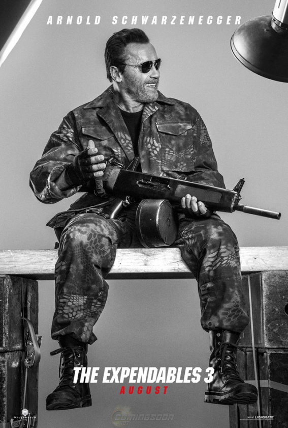 Nuevos pósters de los personajes de "Los Mercenarios 3" 3 Arnold Schwarzenegger en Los Mercenarios 3