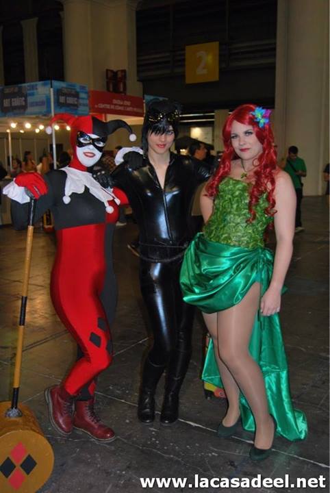 Cosplayers Harley Quinn Catwoman Hiedra Venenosa Salón del Cómic de Barcelona