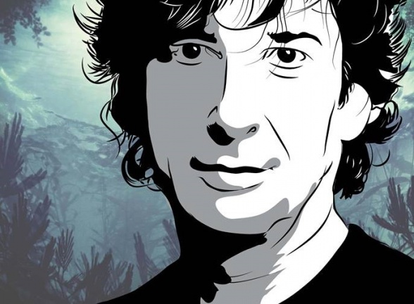 Neil Gaiman firmando nuestro ejemplar de Sandman