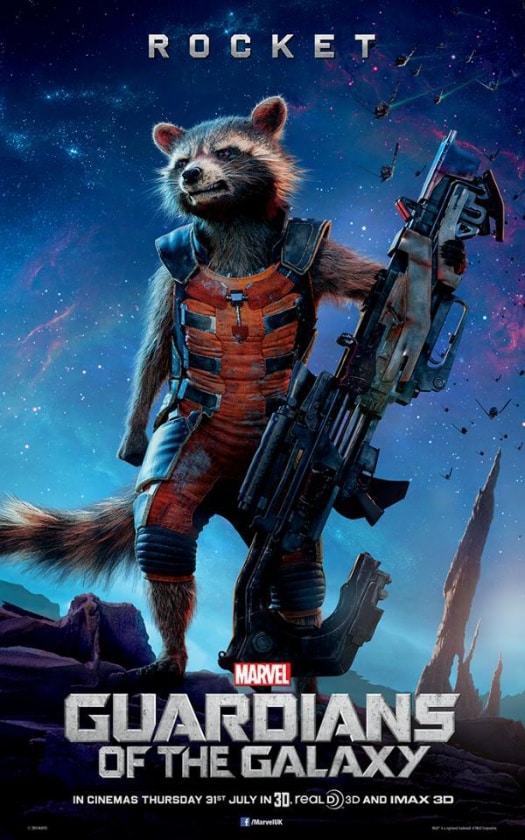 Nuevos carteles de Groot, Gamora y Mapache Cohete para Guardianes de la Galaxia