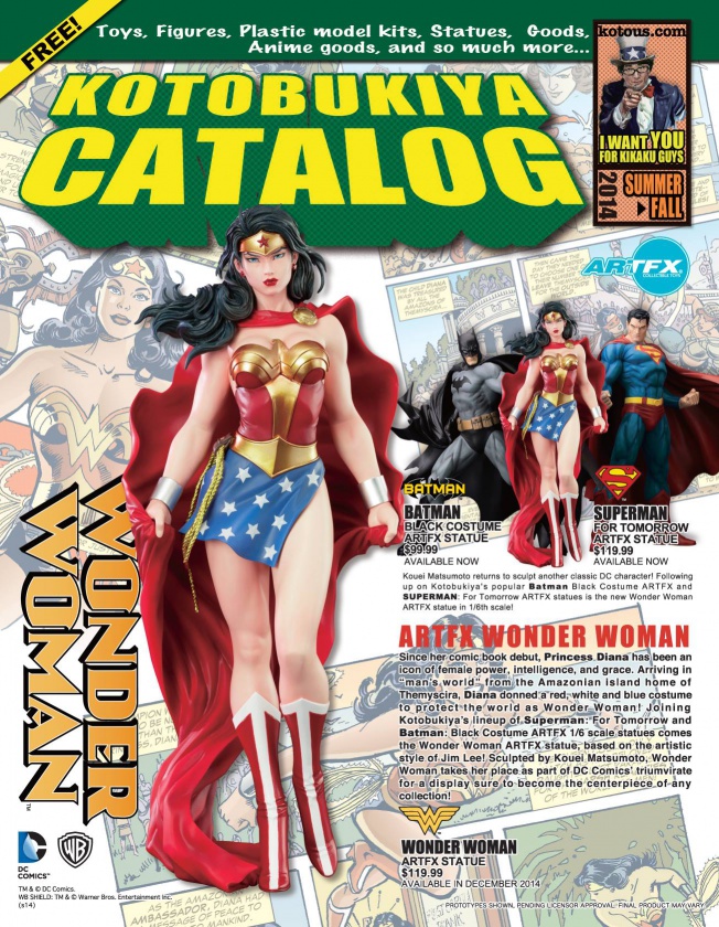 [SDCC2014] Catálogo de Kotobukiya para la Comic-Con