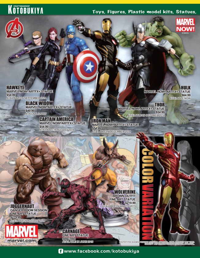 [SDCC2014] Catálogo de Kotobukiya para la Comic-Con
