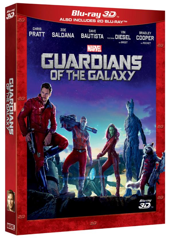 Carátula del DVD y Blu-ray de 'Guardianes de la Galaxia' 3 Guardianes de la galaxia Blu-ray 3D