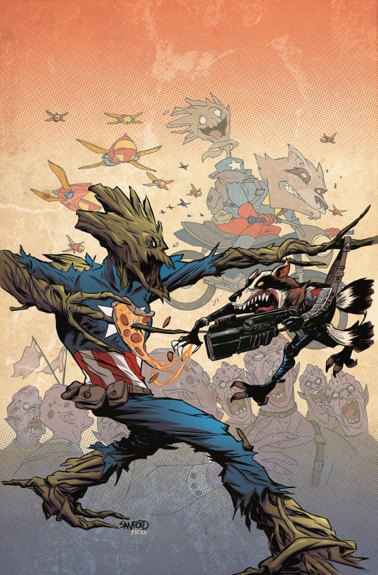 Mapache Cohete y Groot invaden las portadas de Marvel de noviembre