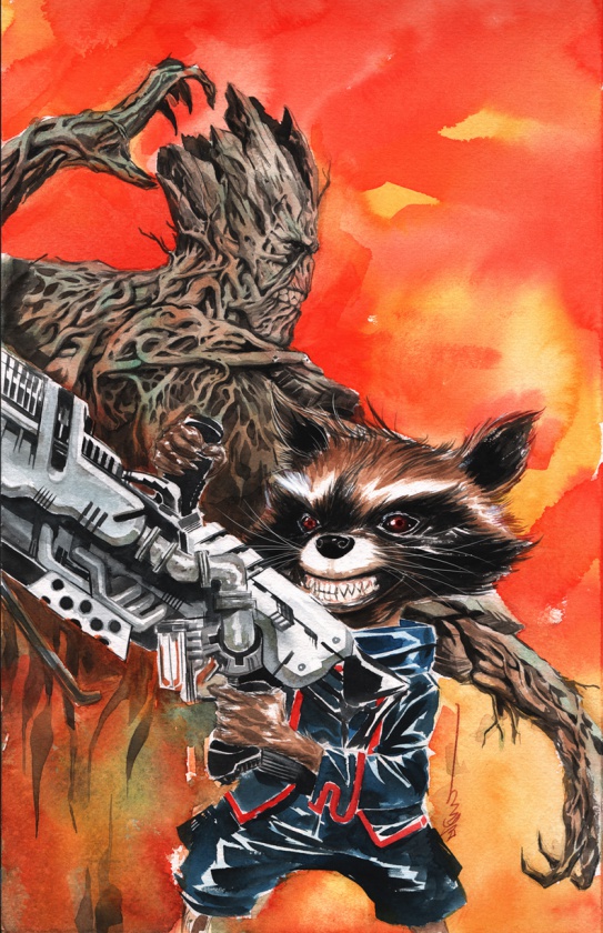 Mapache Cohete y Groot invaden las portadas de Marvel de noviembre