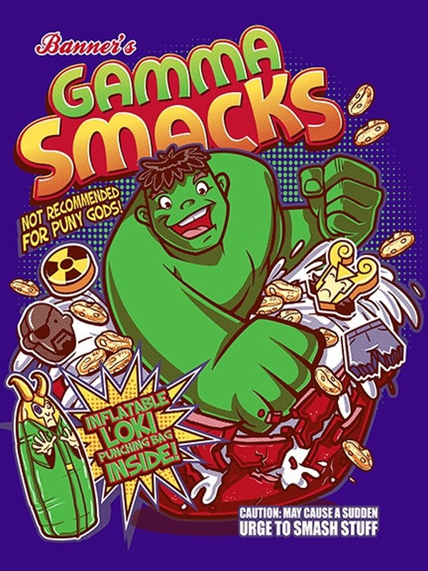 Ilustraciones de cereales basados en personajes de Marvel Comics