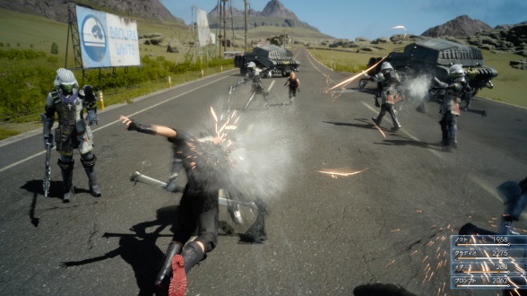 Final Fantasy XV (lucha en carretera 7)