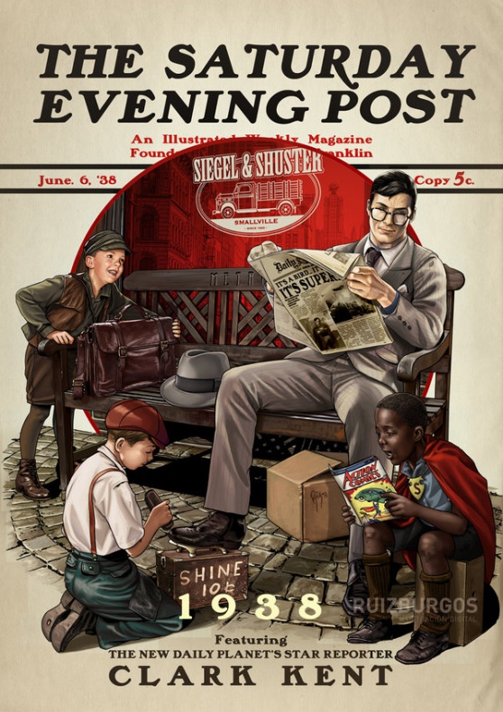 Héroes y villanos de DC Comics como portadas de 'The Saturday Evening Post'