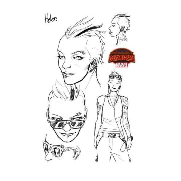 Boceto de Captain Marvel and the Carol Corps Helen