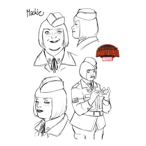 Boceto de Captain Marvel and the Carol Corps Mackie