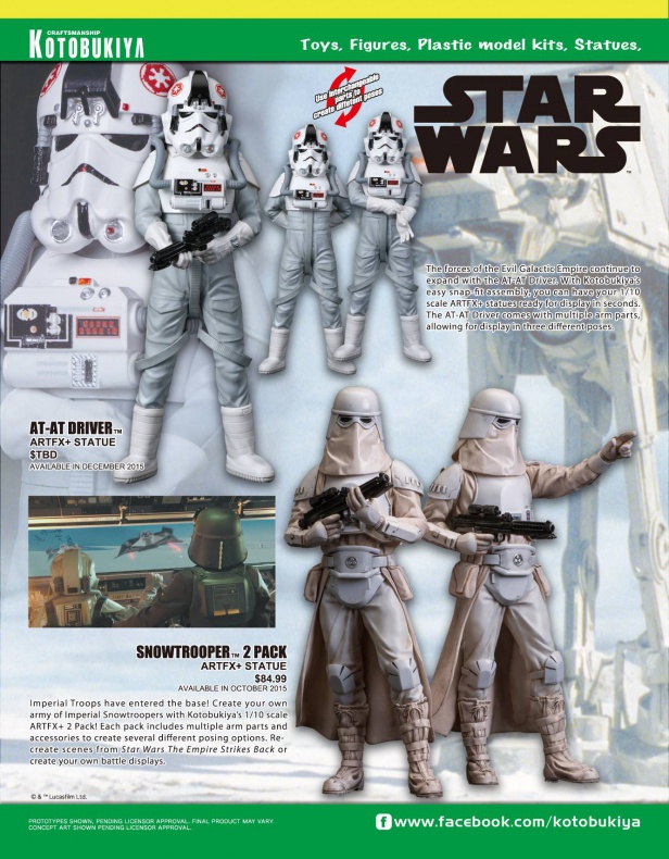 Catálogo de figuras y merchandising de Kotobukiya para la San Diego Comic-Con