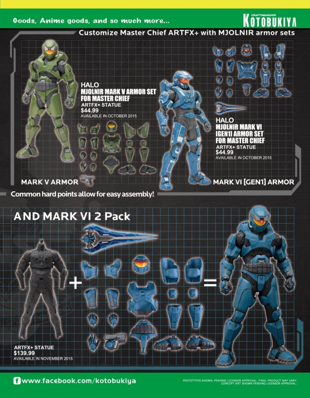 Catálogo de figuras y merchandising de Kotobukiya para la San Diego Comic-Con