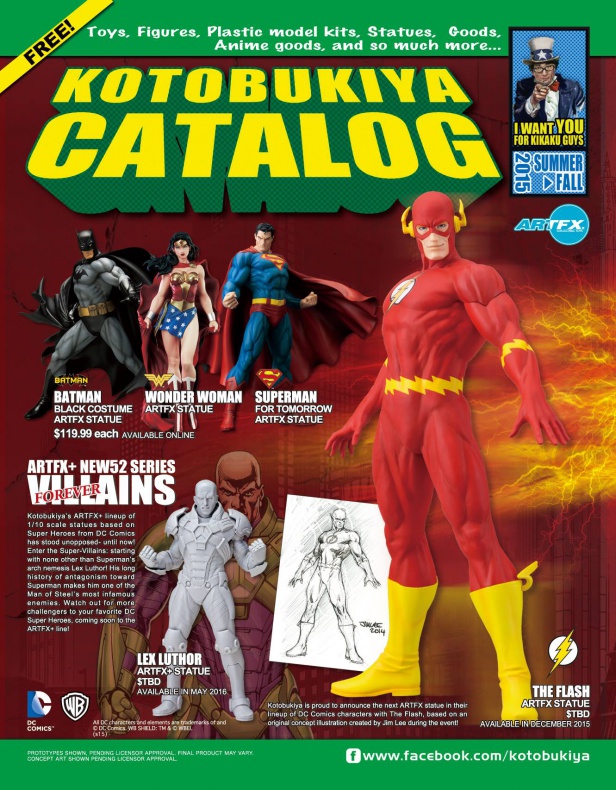 Catálogo de figuras y merchandising de Kotobukiya para la San Diego Comic-Con