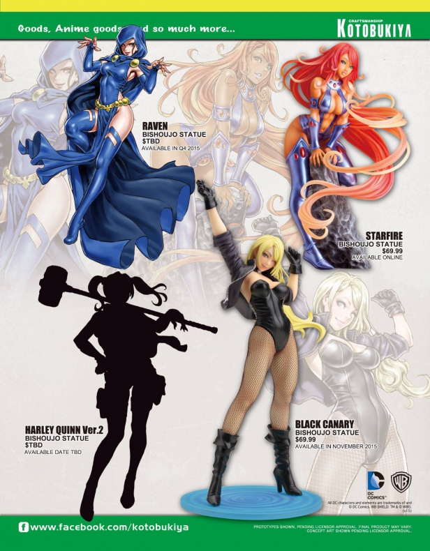 Catálogo de figuras y merchandising de Kotobukiya para la San Diego Comic-Con