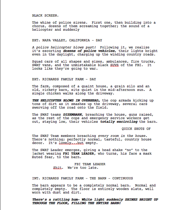 Max Landis publica parte de su guion de 'Cuatro Fantásticos' 2 'Cuatro Fantásticos' - Max Landis guion 01