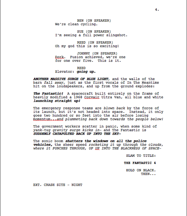 Max Landis publica parte de su guion de 'Cuatro Fantásticos' 5 20th Century Fox, Cuatro Fantásticos, Josh Trank, Marvel, Max Landis