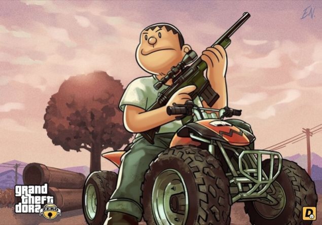 ¿Qué pasaría si mezclásemos 'Doraemon' y 'GTA V'? 5 Doraemon GTA V