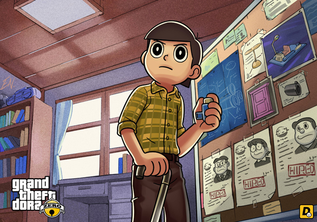 ¿Qué pasaría si mezclásemos 'Doraemon' y 'GTA V'? 9 Doraemon GTA V