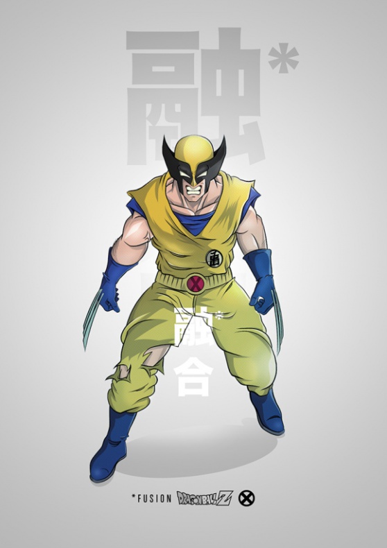 Superhéroes y héroes con el estilo de 'Dragon Ball Z' 3 Lobezno Dragon Ball Z