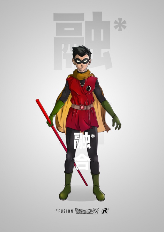 Superhéroes y héroes con el estilo de 'Dragon Ball Z' 5 Robin Dragon Ball Z