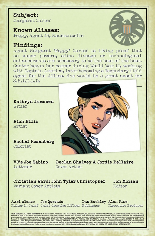Vista previa de 'Agent Carter: S.H.I.E.L.D. 50th Anniversary' #1 1 Agent Carter