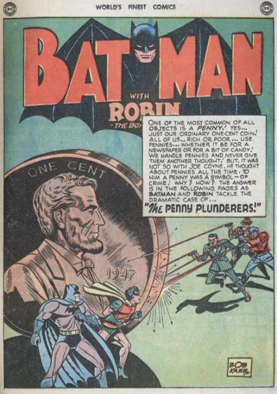 ¿Cómo consiguió Batman el penique gigante de la Batcueva? 2 Batman Cómic