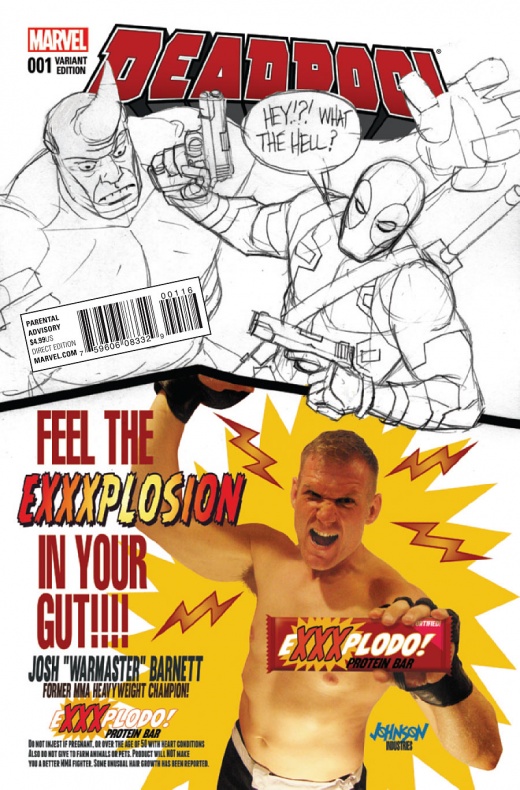 Vistazo al primer número del nuevo cómic 'Deadpool' 10 Portada alternativa de Dave Johnson a lápices
