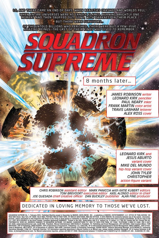 Vistazo al primer número de 'Squadron Supreme' 3 Squadron Supreme Página interior 1