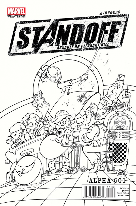 Avengers Standoff Portada alternativa de fiesta a tinta de Jay Fosgitt