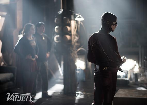 Nuevas imágenes del crossover entre Flash y Supergirl 2 Flash, Grant Gustin, Melissa Benoist, Supergirl