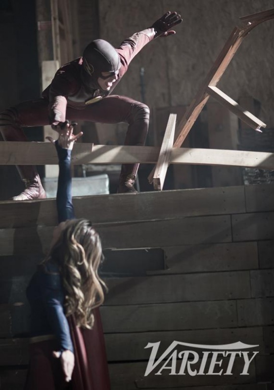 Nuevas imágenes del crossover entre Flash y Supergirl 5 Flash, Grant Gustin, Melissa Benoist, Supergirl