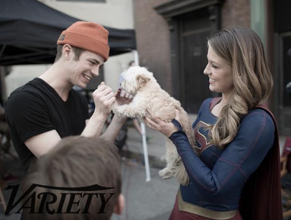 Nuevas imágenes del crossover entre Flash y Supergirl 15 Flash, Grant Gustin, Melissa Benoist, Supergirl