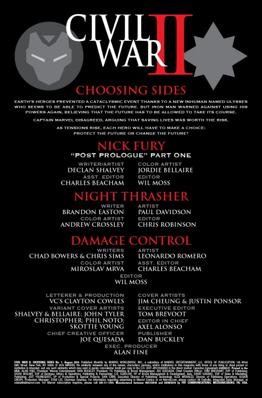 Primer vistazo a 'Civil War II: Choosing Sides' #1 7 Brandon Easton, Chad Bowers, Chris Sims, Civil War II: Choosing Sides, Declan Shalvey
