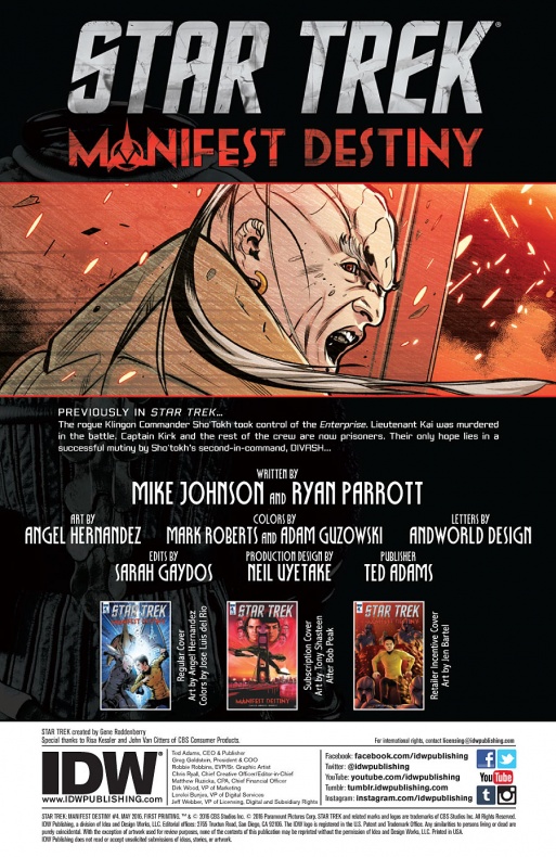 Primer vistazo a 'Star Trek: Manifest Destiny' #4 3 IDW, Mike Johnson, Ryan Parrott, Star Trek: Manifest Destiny