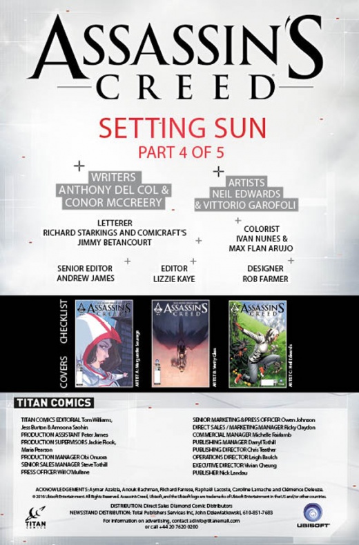 Avance de 'Assassin's Creed' #9 5 Anthony Del Col, Assassin's Creed, Conor McCreery, Titan Comics