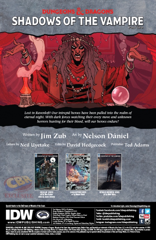 Primer vistazo a 'Dungeons & Dragons: Shadows of the Vampire' #2 3 Dungeons & Dragons: Shadows of the Vampire, IDW, Jim Zub